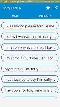 Sorry Status screenshot 1