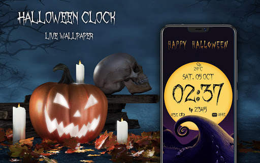 Halloween Spooky Digital Clock Live Wallpaper screenshot 4