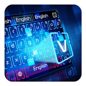 Neon Blue Typewriter أيقونة