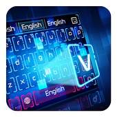 Neon Blue Typewriter 10001