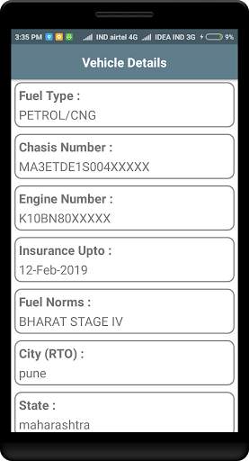 Vehicle RTO info screenshot 3