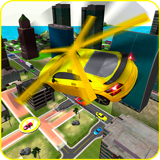 Flying Helicopter Car Taxi Game 2019 icon