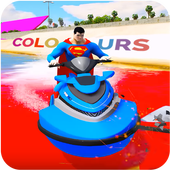 Superheroes Jet Ski Stunts Speed Racing Games icon