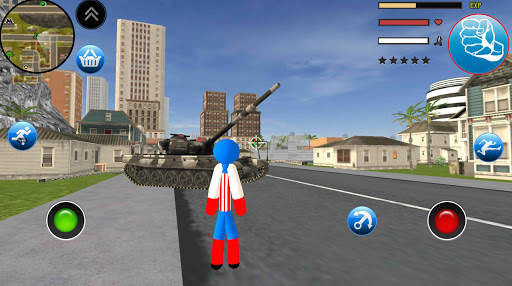 Stickman Capitaine american Rope Hero Gangster screenshot 3