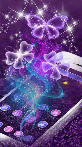 Glitter Neon Butterfly Theme screenshot 2