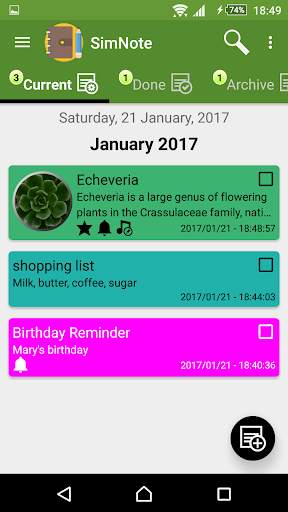 SimNote (Simple Notepad) screenshot 1