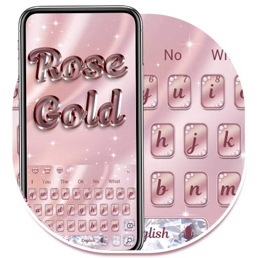 Diamond Rose Gold Keyboard Theme 10001004