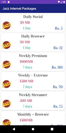 Internet Packages Of All Pakistani Sims Networks screenshot 3