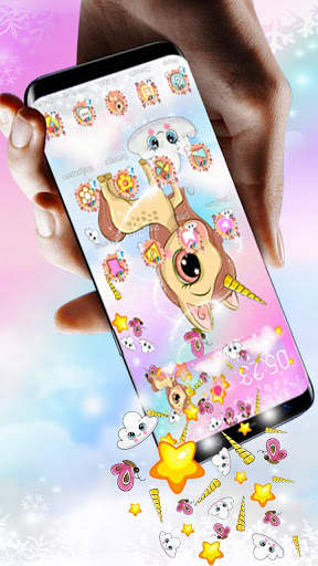 3D Cute Rainbow Unicorn Theme screenshot 1