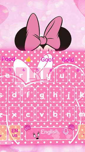 Minny Cute Pink Bowknot Keyboard Theme screenshot 3