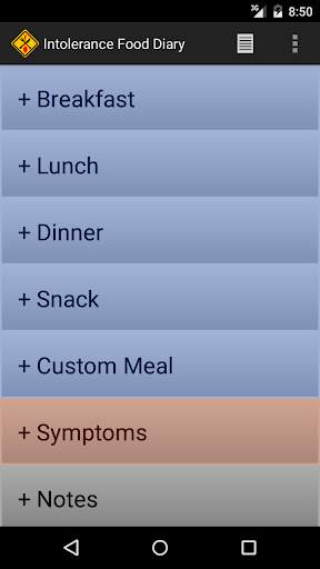 Intolerance Food Diary screenshot 1