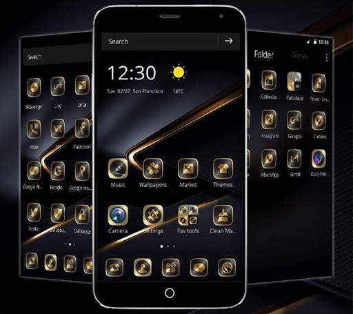 Golden Black Theme for P10 screenshot 3