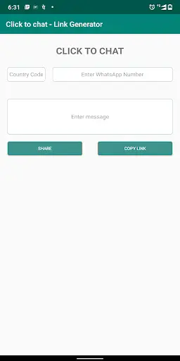 Click To Chat - Link Generator screenshot 1