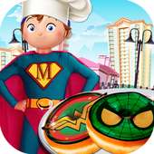Superhero Donut Desserts Shop: Sweet Bakery logo