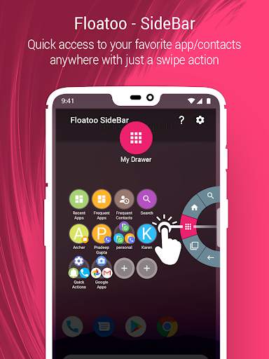 Sidebar, Edge Screen, Circle Launcher - Floatoo screenshot 1