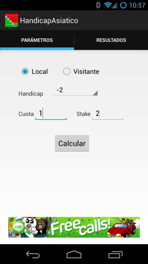 Asian handicap calculator screenshot 1