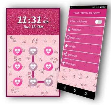 Heart Pattern Lock Screen screenshot 1