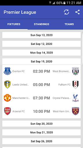 English PL 2021-22 Fixtures screenshot 4
