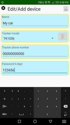 GPS Car Tracker Setting SMS screenshot 3