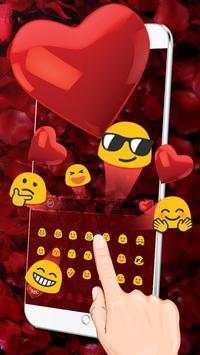 Red Love Petals Keyboard screenshot 2
