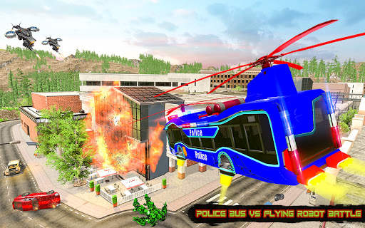 Fly Bus Robot Helicopter Car Transform Robot Games screenshot 5