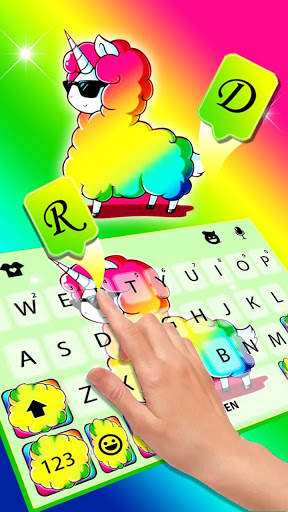 Cool Colorful Unicorn Keyboard Theme screenshot 2