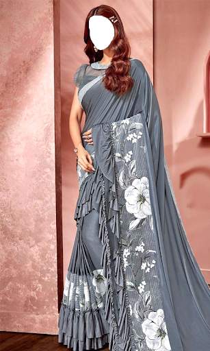 Women Ruffle Saree Photo Suit screenshot 7