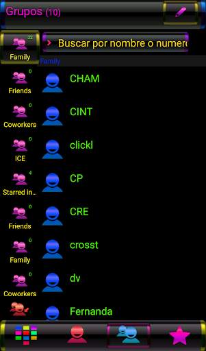 THEME GO CONTACTS BLACK COLORS screenshot 4