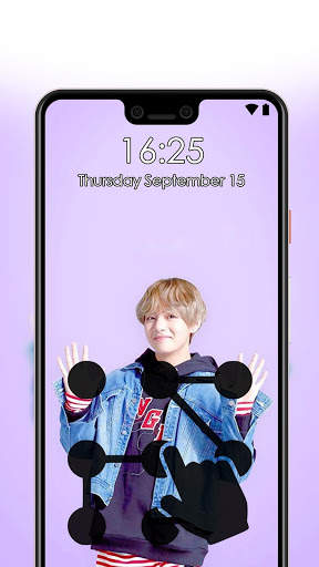 Kim Taehyung Pattern Lock Screen 🔒 screenshot 2