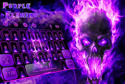 Purple Flaming Keyboard Theme screenshot 1