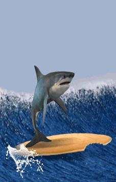 Shark Surfer Wall Clock screenshot 1