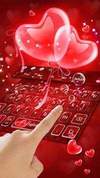Red Love Keyboard Theme 1 تصوير الشاشة