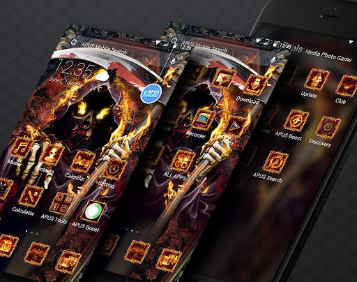 Flames Hell Moloch-APUS Launcher theme screenshot 2