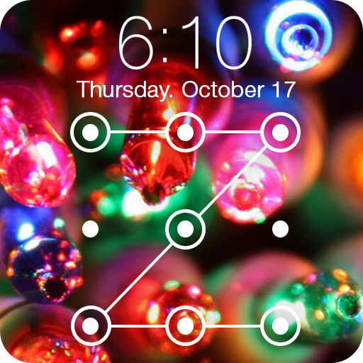 Christmas Lights Garlands HD Wallpaper Lock Screen icon