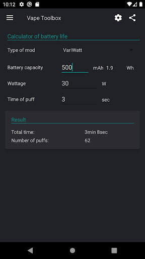 Vape Toolbox Lite 10 تصوير الشاشة