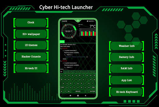 Cyber Hi-tech Launcher 2021 - App Lock, Hide App screenshot 1