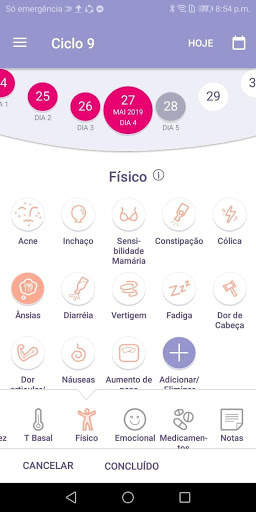 FEMM calendário menstrual e de ovulação screenshot 3