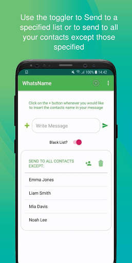 WhatsName  - Broadcasts Personal WhatsApp screenshot 4