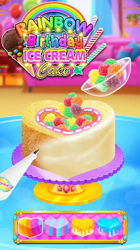 Rainbow Glitter Birthday Cake Maker - Baking Games screenshot 3