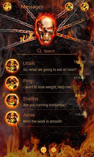 (FREE) GO SMS PRO FIRE THEME screenshot 2