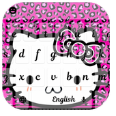 Pink Black Leopard Sweet Kitty Keyboard Theme icon