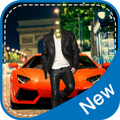Man Leather Coat Suit Photo Editor icon