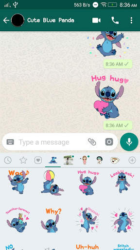 Cute Blue Koala Stitch Stickers for WhatsApp screenshot 3