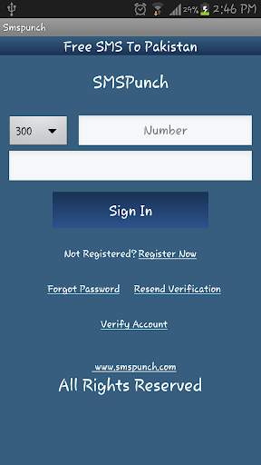 SMSPunch -Free SMS to Pakistan screenshot 1