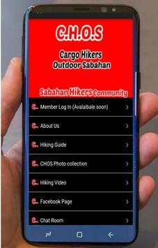 CHOS Cargo Hiker Outdoor Sabahan screenshot 2