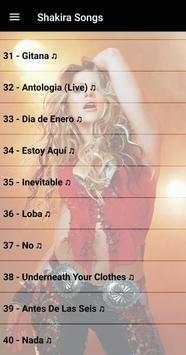 Shakira SONGS OFFLINE ( 40 SONGS ) screenshot 4
