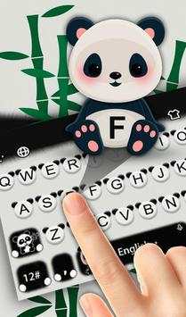 Tema Keyboard Panda Hitam Putih Lucu screenshot 1