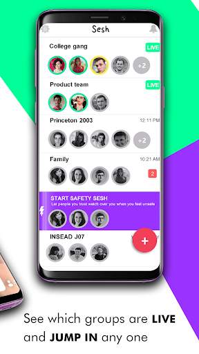 Sesh – Group Video Hangouts & Personal Safety screenshot 2