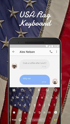 USA Flag Emoji Keyboard Theme for Whatsapp screenshot 2