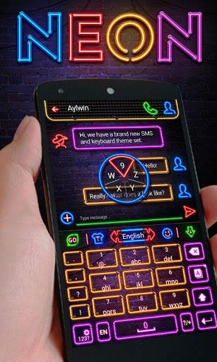 Neon GO Keyboard Theme & Emoji screenshot 4